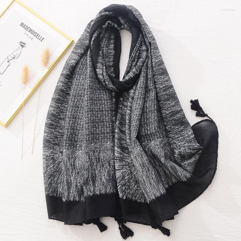 

Scarves Bohemia Autumn Viscose Scarf Women Winter Polka Dot Plaid Stripe Tassel Beach Hijab Shawls Female Foulards Echarpe Muslim