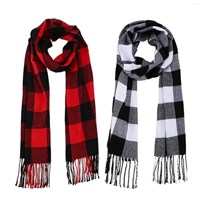 

Scarves Unisex Fashion Warm Shawls Scarf Kids Womens Plaid Tassel Scarfs