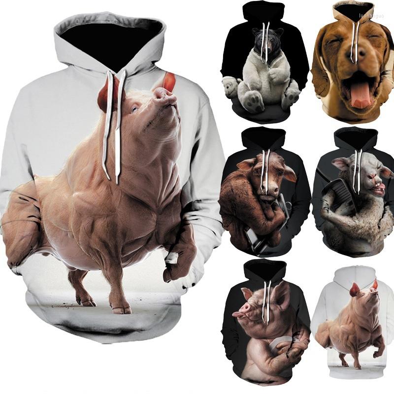 

Men' Hoodies 3D Animal Pattern Funny Oversized Sweatshirts Clothes Casual Loose Long Sleeve Soft Pullovers Hoodie Adult