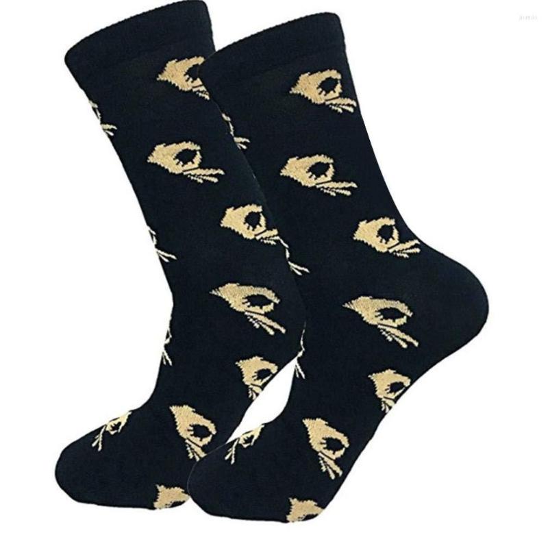 

Men's Socks OK Gesture Crazy Personalized Novelty Funny Printed Sock Comfortable Breathable Happy Black Cotton Crew, Blue