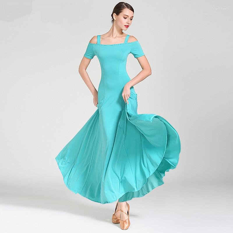 

Stage Wear Wholesale Women Girls Black Red Long Dress Ballroom Practice, Green