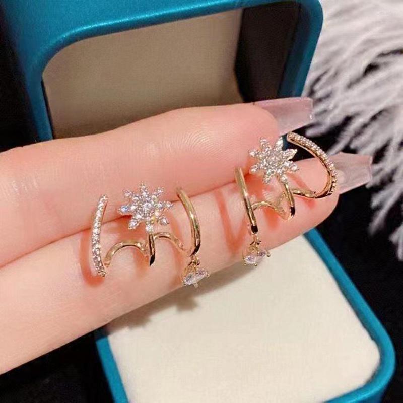 

Backs Earrings Flower Ear Hook Without Piercing Cuff Holes Fashion Jewelry For Women Gift