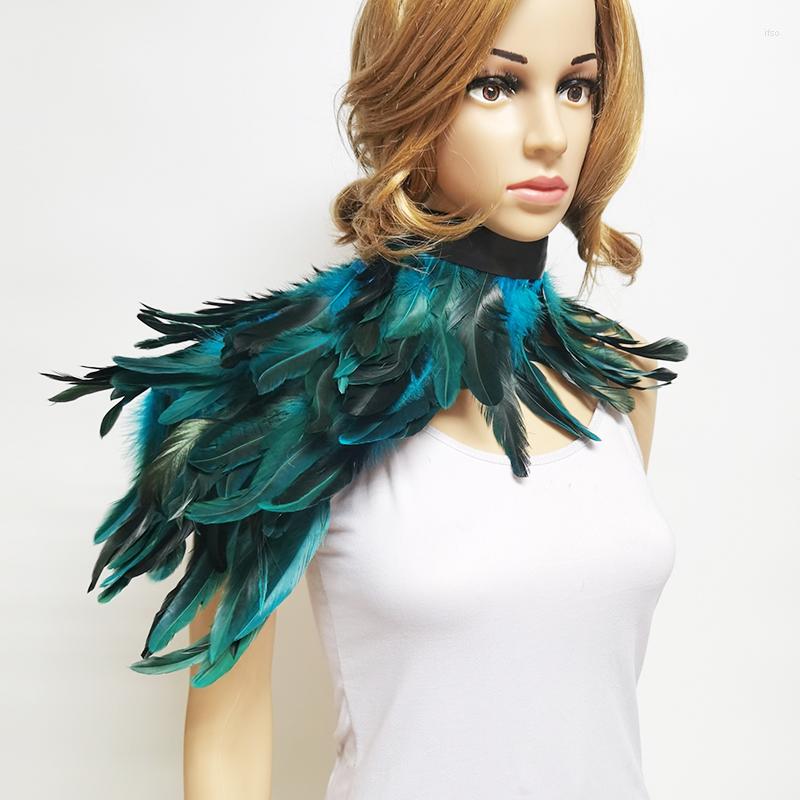 

Scarves Gothic Punk Feather Shoulder Shrug Shawl Collar Neck Decor Neckwear For Women Halloween Costume Masquerade Cosplay Scarf