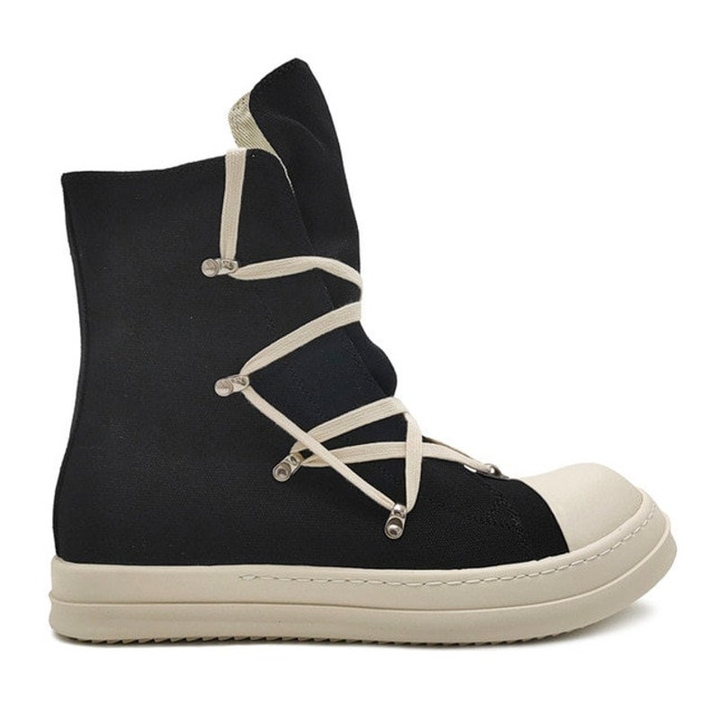 

Top RO High Pentagram Lace Designer Sneakers Rick Casual Owens Shoes for Women Men, Black