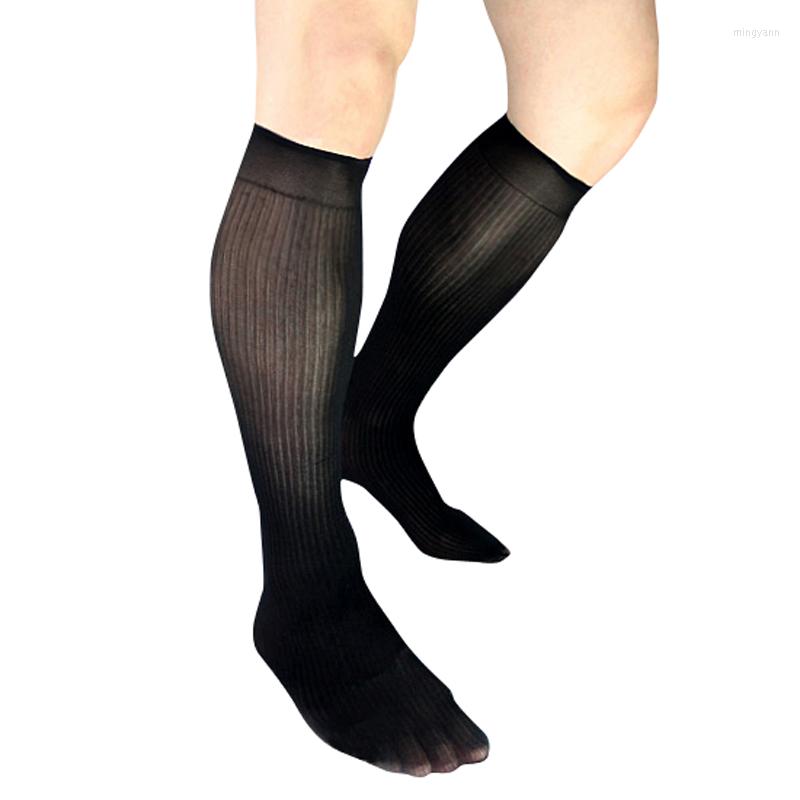 

Men's Socks 2023 Fashion Mens Silk Formal Suit Dress Hose Sexy Sheer Man Stocking Gay Harajuku Collection Fetish Business Men, Black
