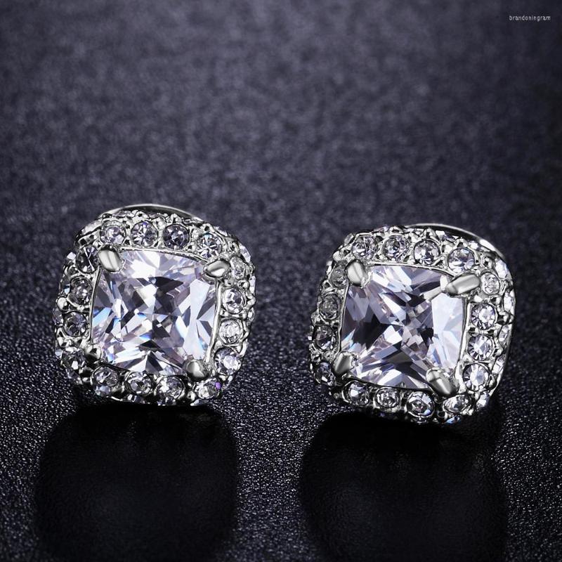 

Stud Earrings Iced Out Zircon Earring For Women Luxury Bling Classic Elegant Wedding Engagement Party Fashion Ear Jewelry ZYE042 ZYE043