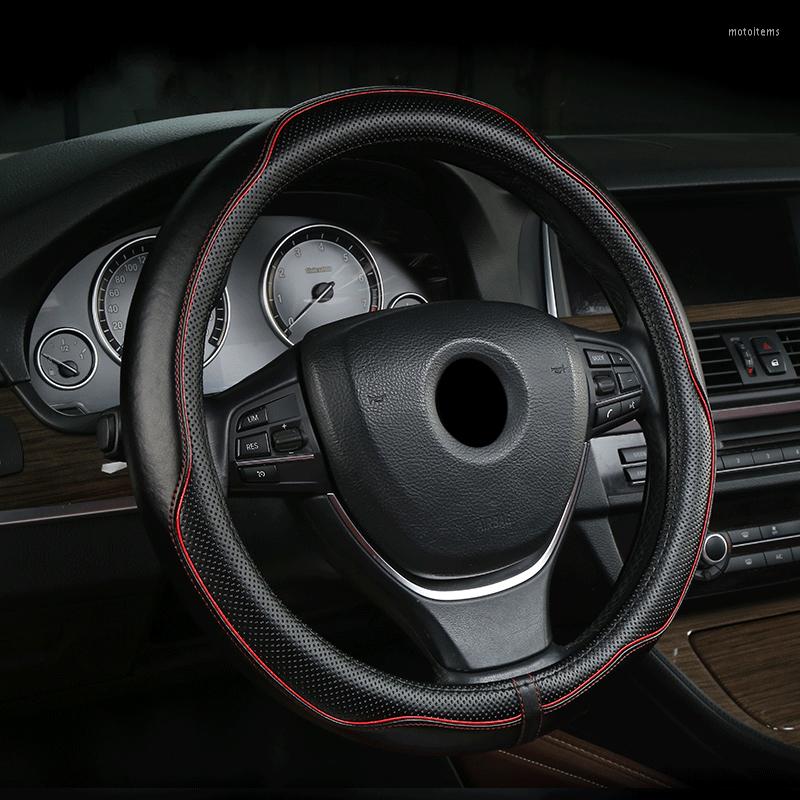 

Steering Wheel Covers Car Cover 36 38 39 Cm 15 " Diameter Leather Handle Perforated Grip Protection Decoration