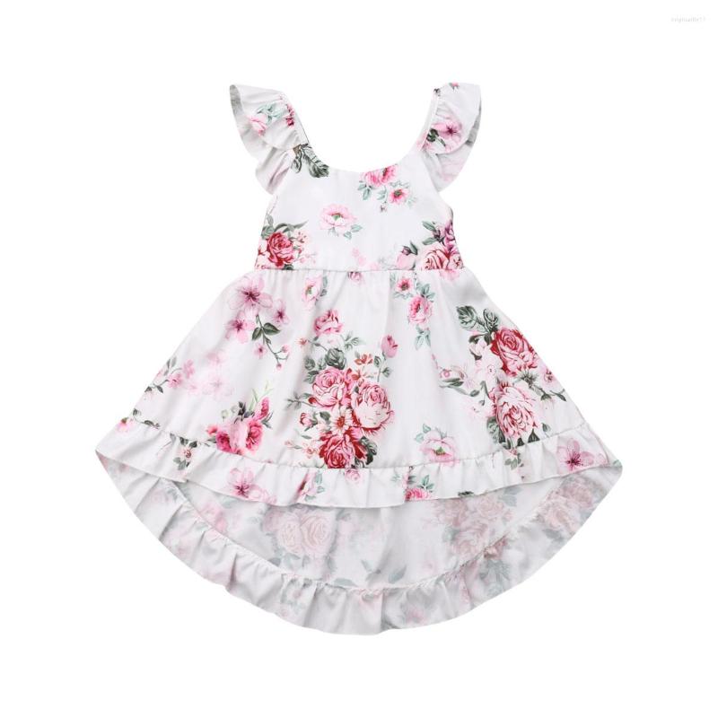 

Girl Dresses Clothes Dress Summer Toddler Kid Baby Flower Print Sleeveless Princess Sundress, Blue