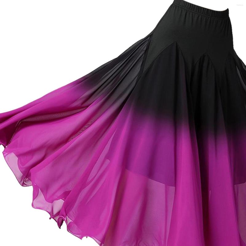 

Stage Wear Womens Ballroom Dance Skirt Long Swing Performance Belly Dancing Dress, Picture shown