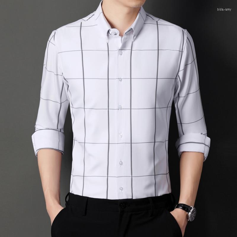 

Men's Casual Shirts Fashion Plaid Long Sleeve Men's Loose Korean Trend Business Youth 2023 Autumn Streetwear