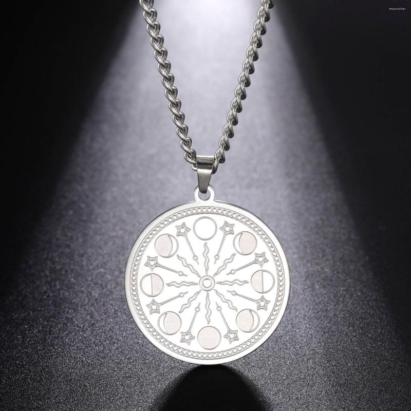 

Pendant Necklaces My Shape Solar R Eclipse Stainless Steel Necklace For Men Astrology Moon Phase Stars Fashion Male Jewelry