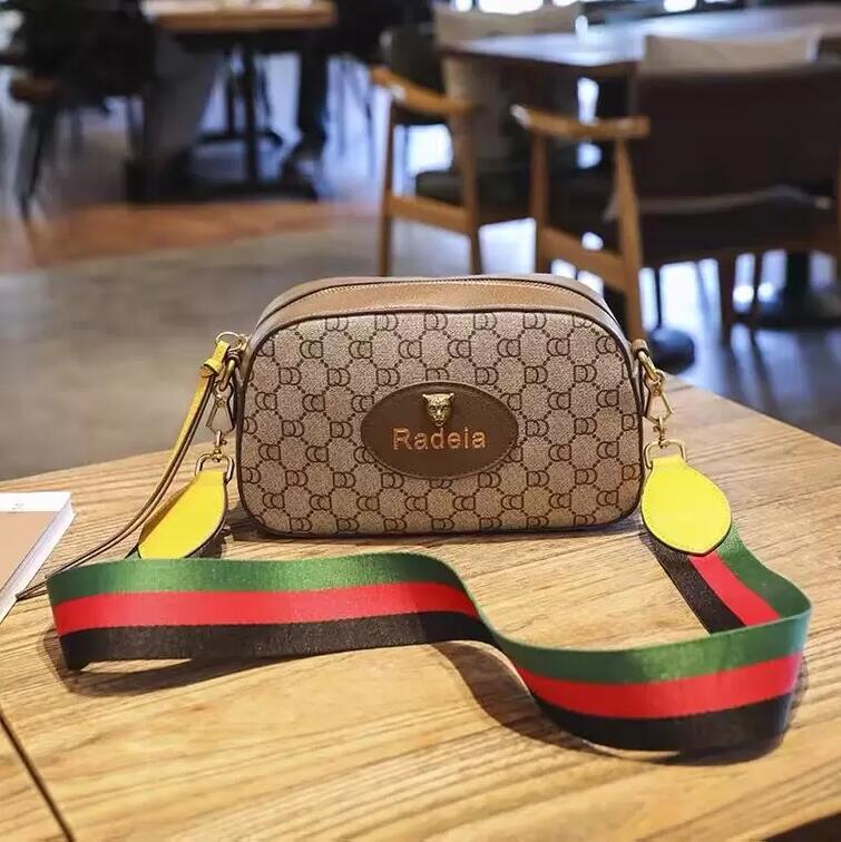 

GG Vintage Tiger Head Shoulder Messenger Bags Men Women Fashion Camera Waist Purse Designer Handbags with Strap Crossbody Bag, Khaki