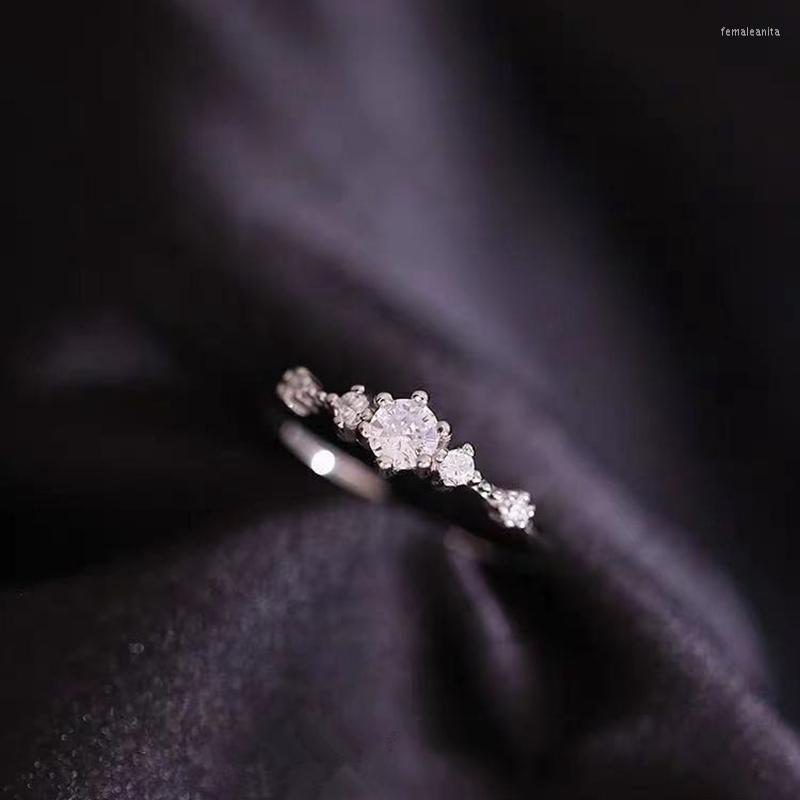 

Wedding Rings Charms Narrow Thin Loops Silver Color Adjustable Index Finger For Women Fashion Party Zircon Jewelry