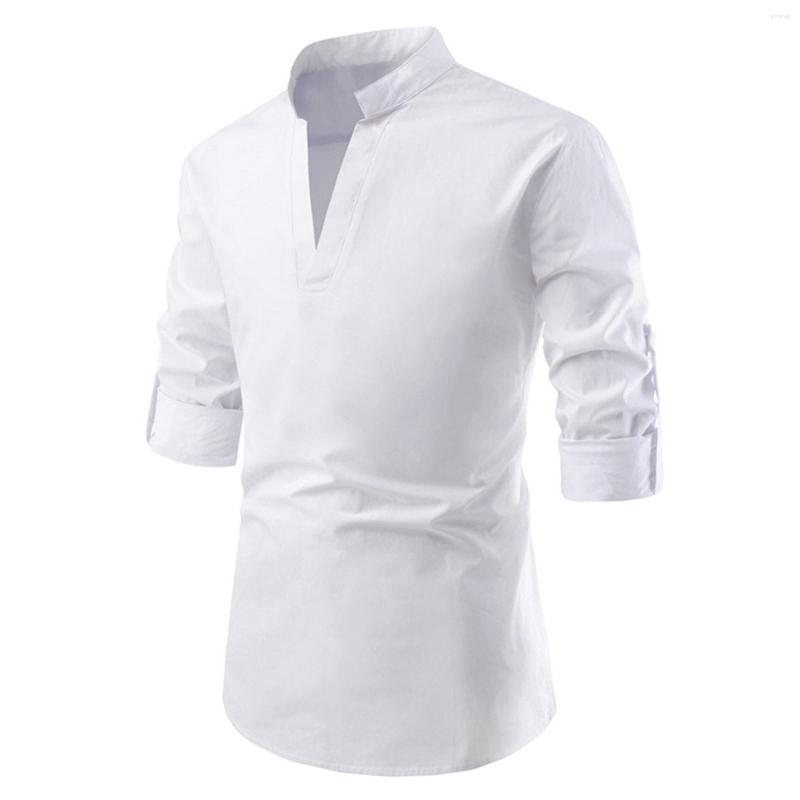 

Men's T Shirts Men TShirts 2023 Spring Fashion Solid Long Sleeve V-neck Beach T-shirt Clothing Plus Size Chemise Homme, Black