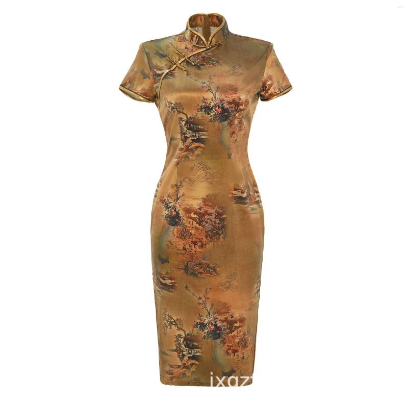 

Ethnic Clothing Party Qipao Traditional Chinese Vintage Cheongsam Dress For Women