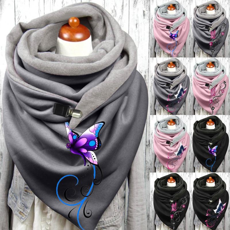 

Scarves Head Wrap Men Women Flowers Butterfly Print Cotton Winter Warm Button Up 3 Piece Sheer Curtain Panel Set 2 Panels And 1 Scarf