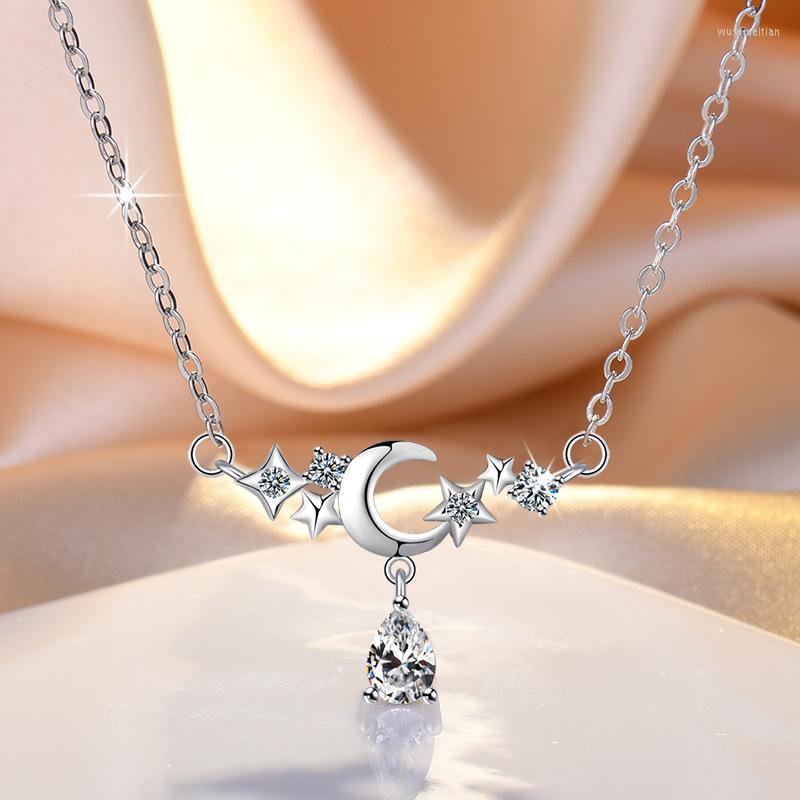 

Pendant Necklaces Silver Color Dream Meteor Moon Women's Necklace Jewelry Gift A47