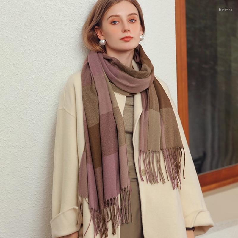 

Scarves Womens Fall Winter Scarf Warm Soft Large Blanket Classical Tassel Plaid Scarfs