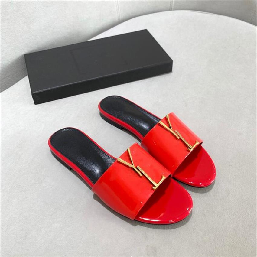

Fashion Women's Peep toe sandals Ladies Leather high quality shoes female Comfortable casual Flat Base Beach Slippers LETTERS235S