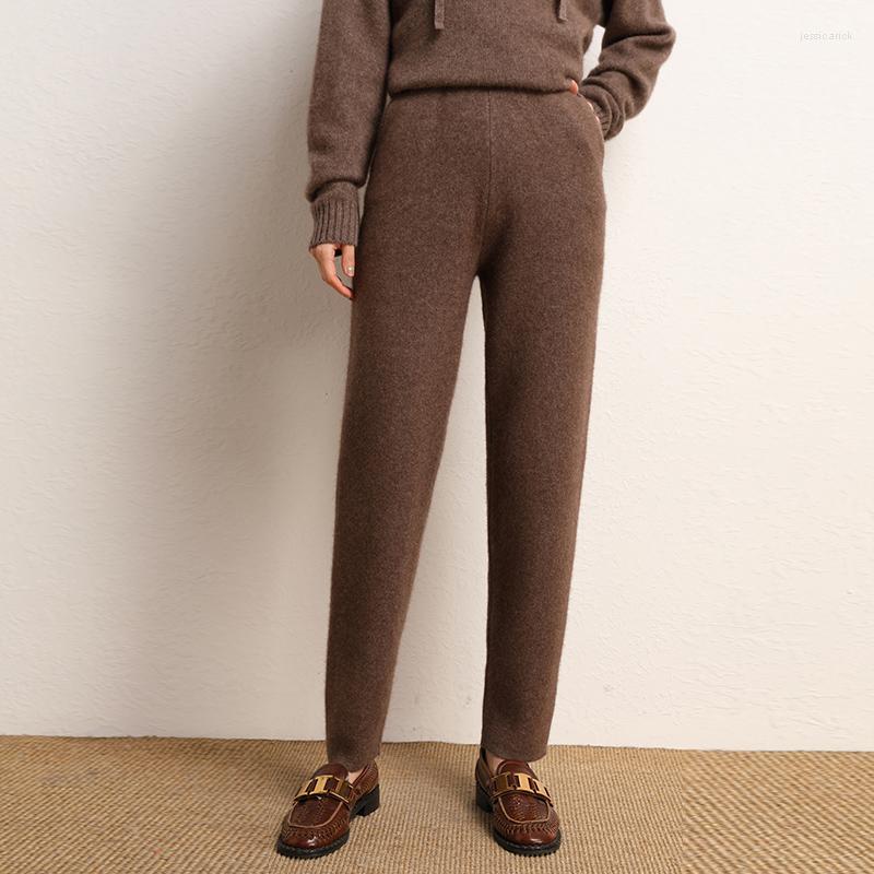 

Women's Pants 2023 Winter Top Cashmere Casual Knitwear High Waist Loose Fashion Comfortable Star Style Elegant Women's, Beige