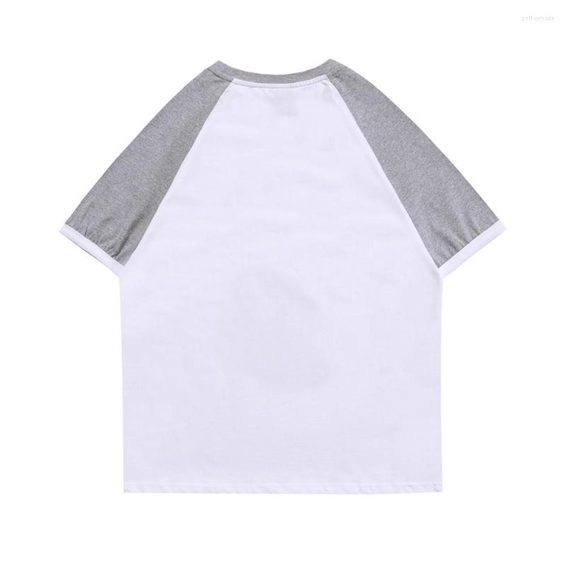 

Men's T Shirts Hit Color Stitching Short Sleeve T-shirt Mens Summer Panelled Half-Sleeve Casual Loose Crew Neck Cotton Tee Men, Gray
