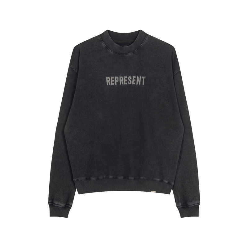 New Men's and Women's Hoodies Fashion Design Brand Present's High Edition Autumn Winter Letter Embroidery Wash Water Worn Round Neck