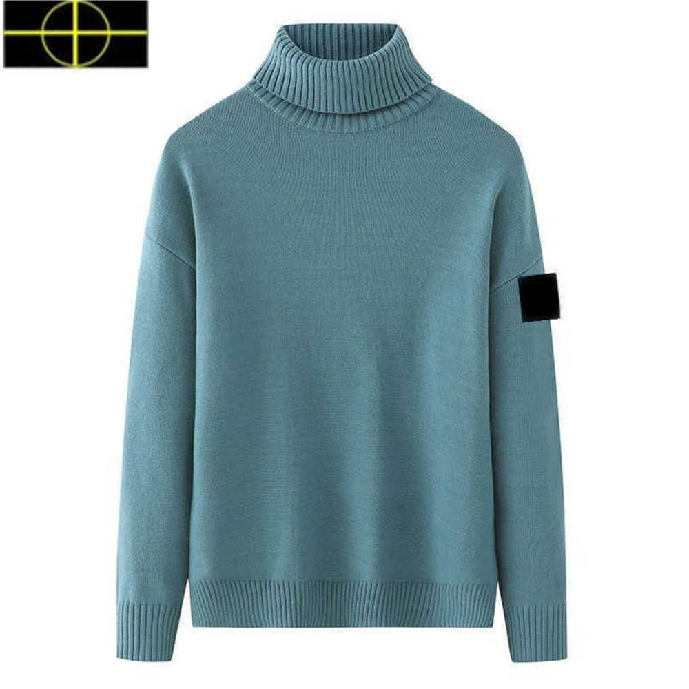

plus size coat Autumn and Winter Designers New Men stone Sweater island jacket Pullover Solid Color High Neck Sweater Is land Women's2023, Grey