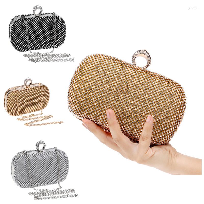 

Evening Bags Diamond Day Clutches Bling Chain Shoulder Bag Women's Handbags Wallets Purse For Wedding Party Dinner Date, Black