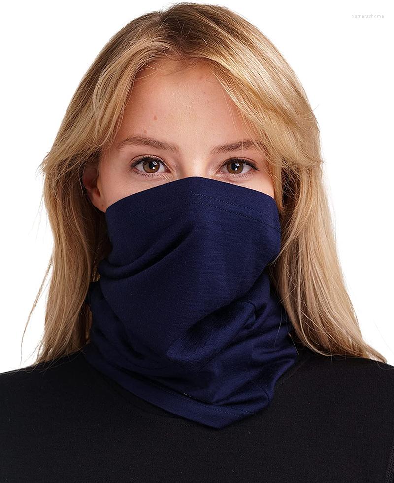 

Scarves Unisex Merino Wool Neck Gaiter Warmer Face Ski Mask Tube Scarf Headwear Men Women