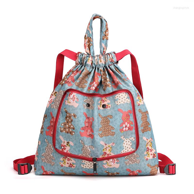 

Shopping Bags Foldable Floral Waterproof String Backpack For Gym Workout Outdoor Running Travel School Eco Friendly With Zipper, Style 7