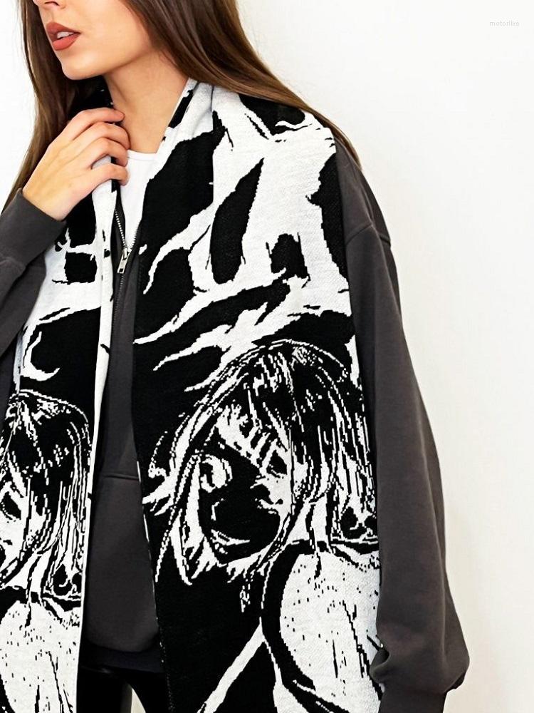 

Scarves Stripe Fashion High Street Y2K Anime Knitted Warm Leisure Accessories Scarf For Men And Women