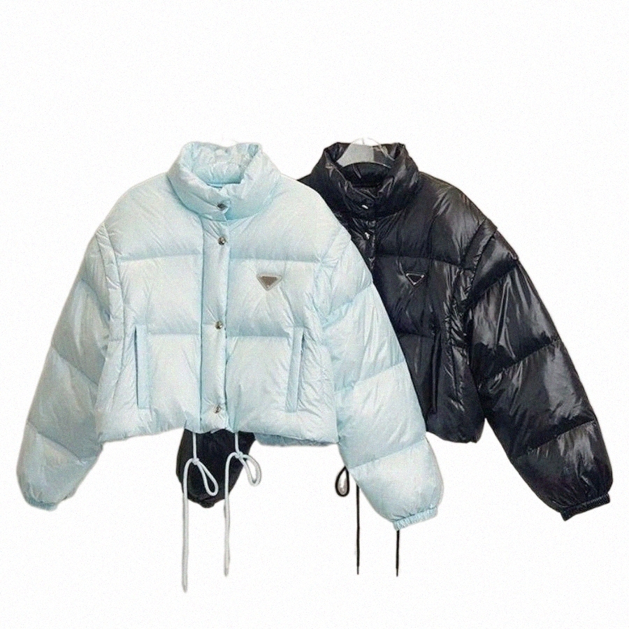 

2022 Winter Women Jacket Parkas Down Coat Fashion Short pradas Jacket Style Slim Corset Thick Outfit Windbreaker Pocket Outsize Lady Warm Coats -L