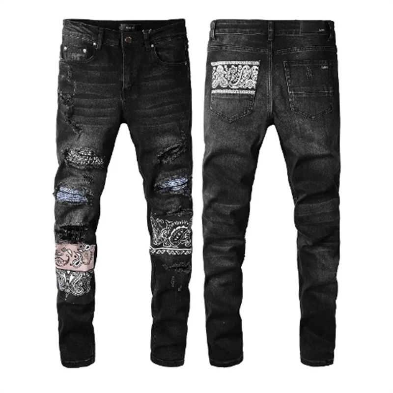 

23SS mens Designer Jeans fashion Distressed Ripped Biker Slim Fit Motorcycle Denim For Men s Top Quality Fashion jean Mans Pants pour hommes