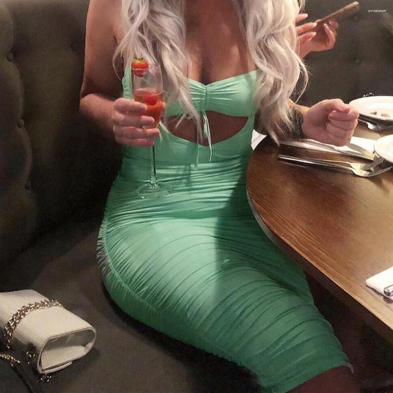 

Party Dresses BacklakeGirls Sexy Deep V Neck Tie Front Cut Out Cocktail Dress Elegant Drawstring Backless Ruched Strap Green