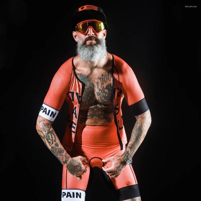 

Racing Sets Love The Pain Men's Cycling Skinsuit Triathlon Speedsuit Trisuit Short Sleeve Running Clothing 2023, 16