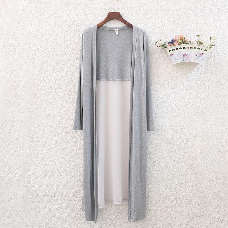 

Women's Knits Cotton Women Summer Long Cardigan Sleeve Blouse Shirt Woman Sweater Casual Beach Poncho Clothing Blusas Plus Size Tops D148, 90cm long white