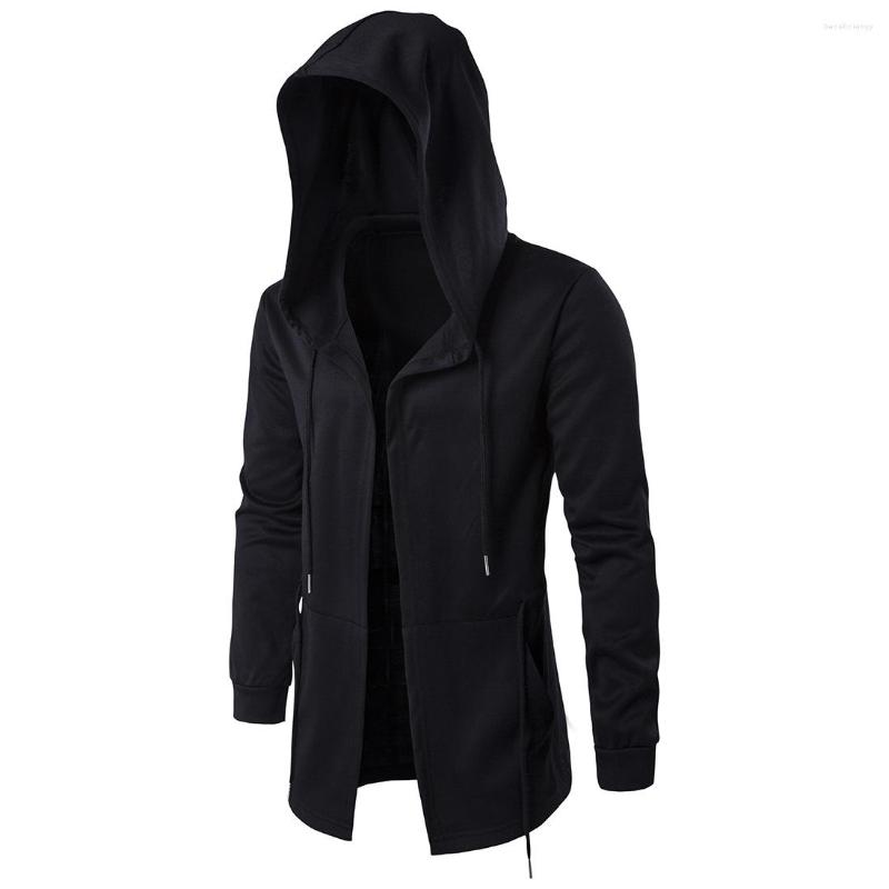 

Men's Hoodies 2023 Male Coat Outwear Fashion Men Hooded Sweatshirts Hip Hop Mantle Jacket Spring Long Sleeve Cloak Moleton Masculino, Black