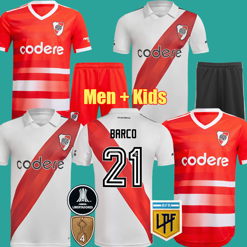 

2022 2023 River plate soccer jerseys BARCO DE LA CRUZ QUINTERO CONMEBOL LIBERTADORES camisetas Men Kids Kits Sets football shirts PALAVECINO PALACIOS equipments, League home