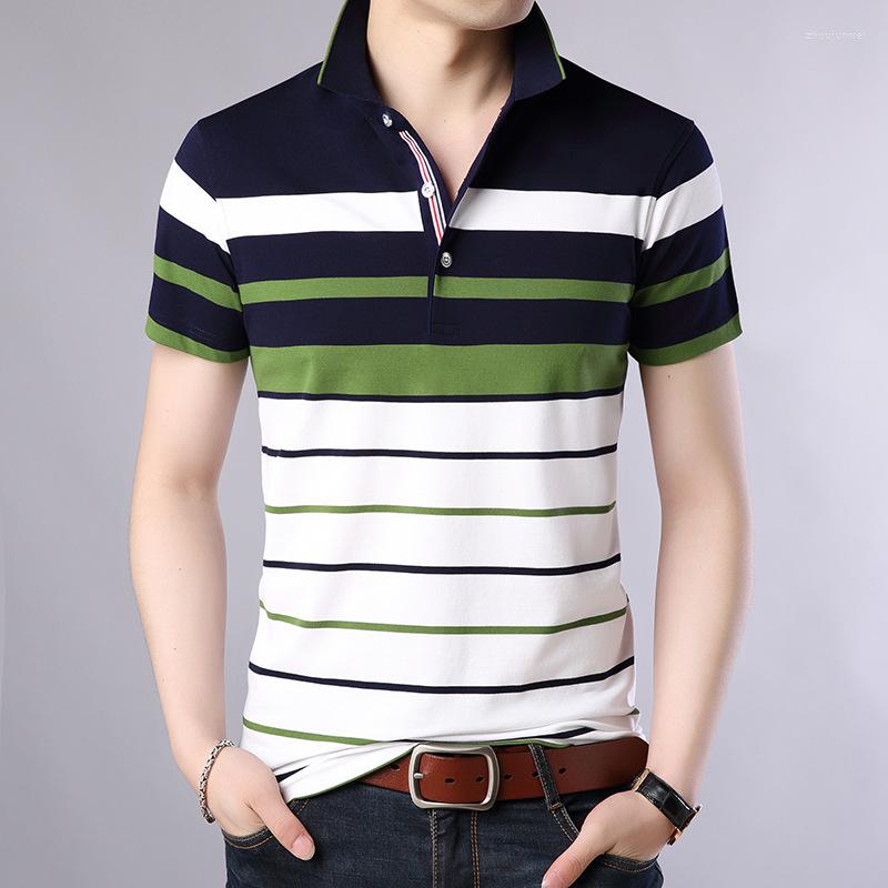 

Men's Polos Style Striped 2023 Brand Fashion Polo Shirts Short Sleeve Men Summer Cotton Breathable Tops Tee ASIAN SIZE M-5XL, Asian size qlm8812