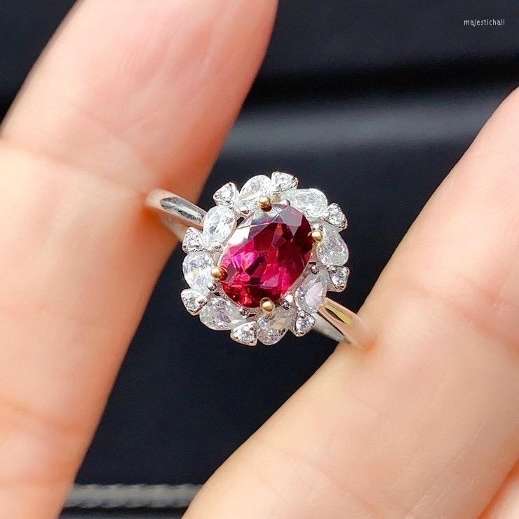 

Cluster Rings Natural And Real Garget Ring 925 Sterling Silver Engagement Gift