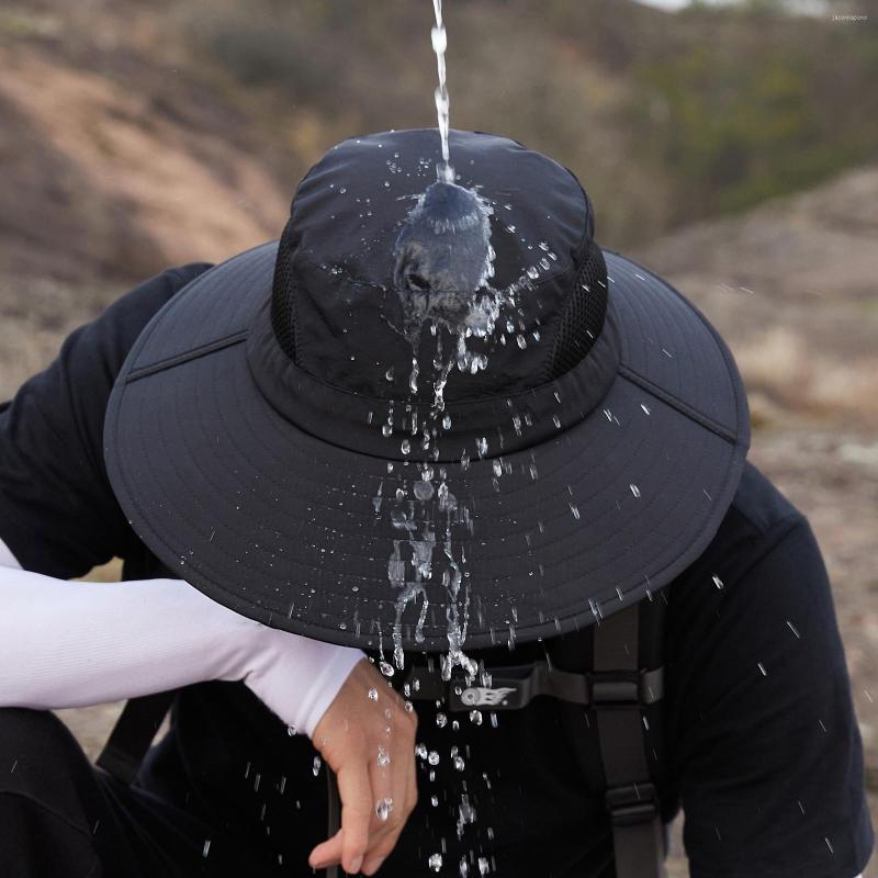 

Berets Fisherman Bucket Hat For Kids Men Mountaineering Fishing Solid Color Hood Rope Outdoor Shade Foldable Casual Breathable, Navy
