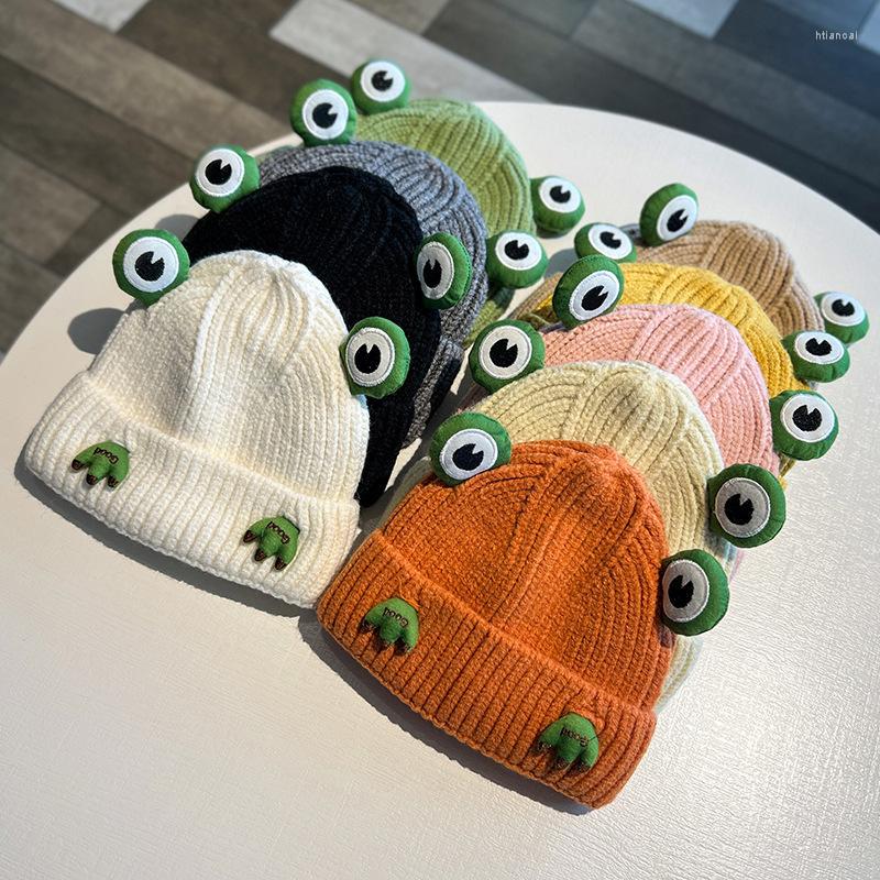 

Berets Beautiful Cartoon Knitted Woolen Cap Women's Autumn And Winter Warm Toque, White