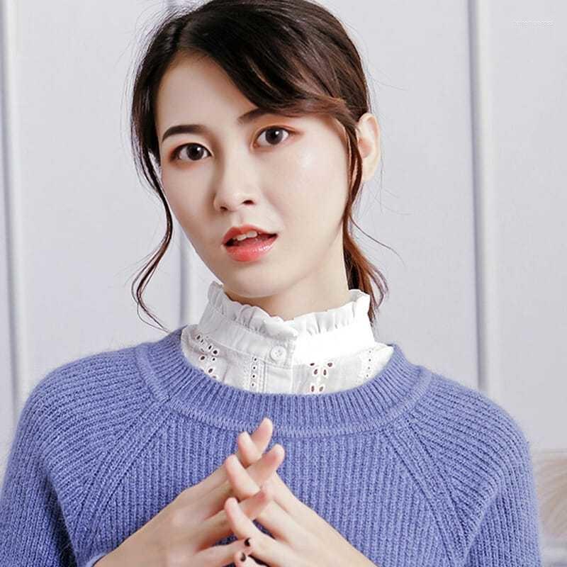 

Bow Ties False Collar Women Sweater Adornment Ruffle Edge St Half Length Baby Autumn Winter Spring Base Jacquard