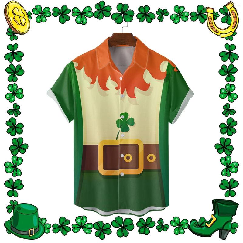 

Men' Casual Shirts St Patrick' Day Shirt Spring Summer Single Breasted Lapel Full 3d Print Beach Short Sleeve Outdoor Vacation