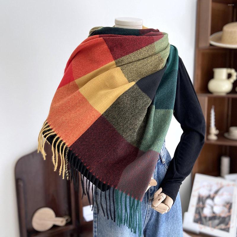 

Scarves Women Scarf Classic Warm Rainbow Print Autumn And Winter Large Blanket Shawl Foulard Korean Bufanda Wrap Shawls Bufandas