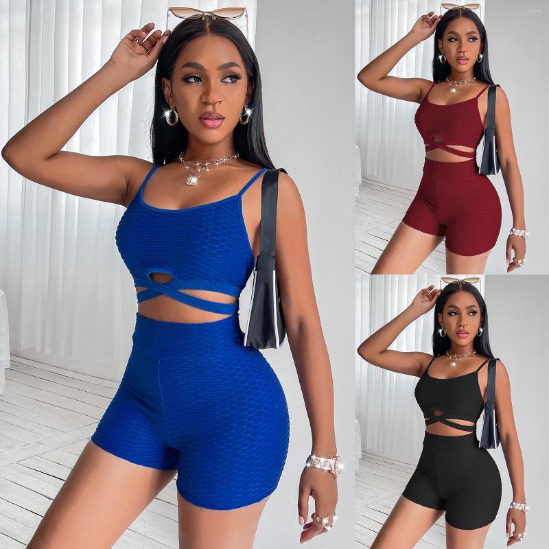 

Women' Tracksuits Sexy Outfit Women Summer Hlater Crop Top And Shorts Sets Ladies 2 Piece Streetwear Matching Clubwear, Black