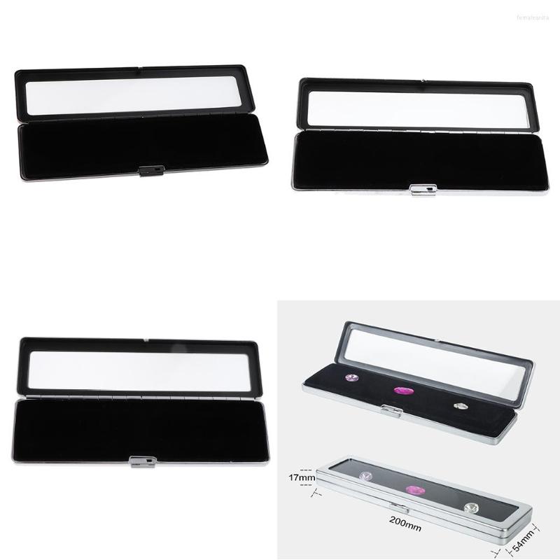 

Jewelry Pouches Prettyia Glass Top Gemstones Display Box Case With