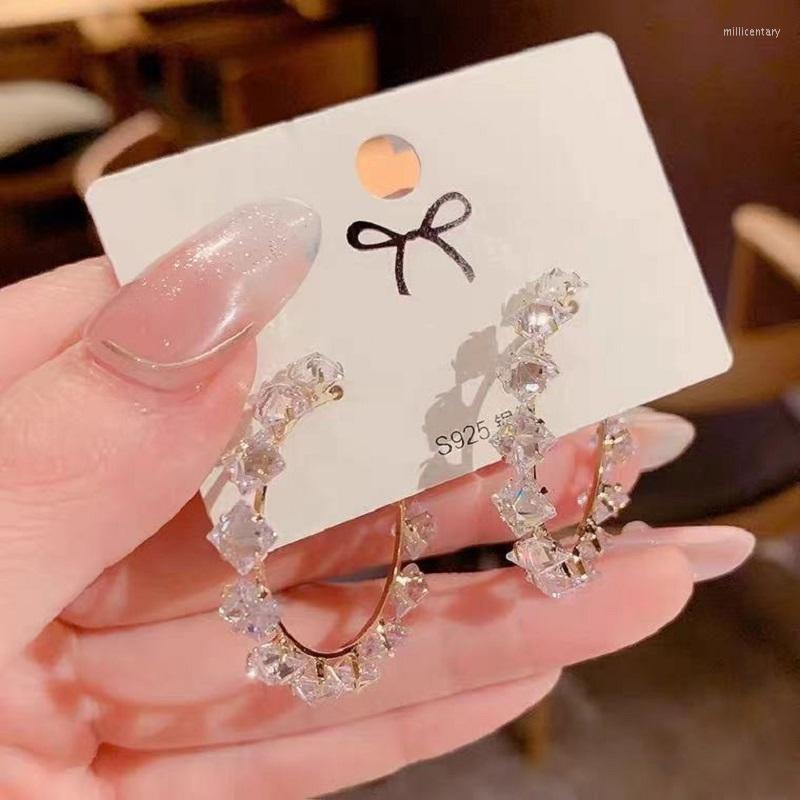

Hoop Earrings 2023 Trendy Luxury Crystal For Women Valentines Day Gift Fashion Jewelry Wholesale