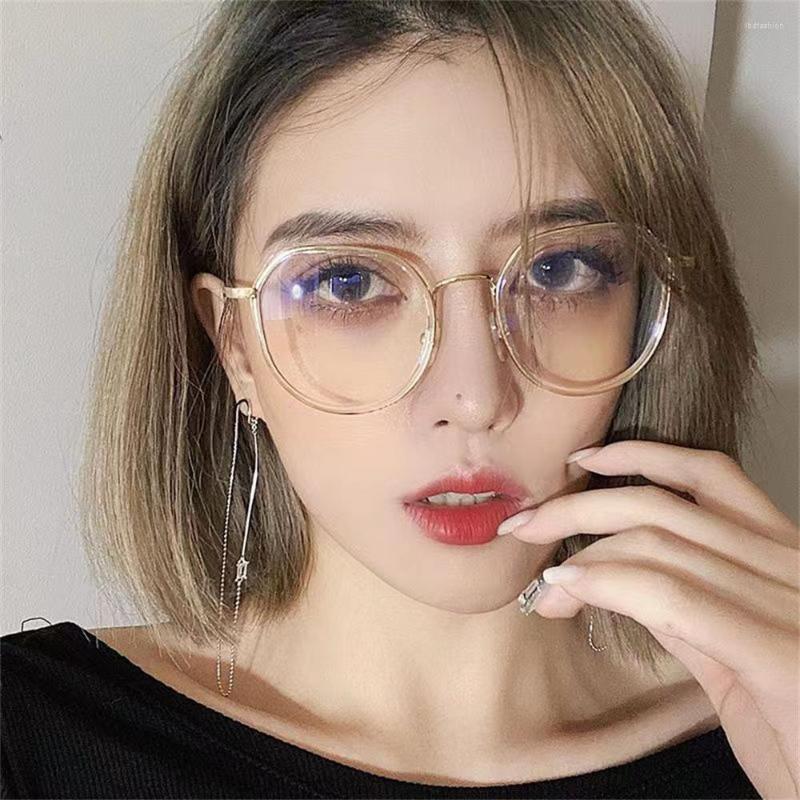 

Sunglasses 1pcs Anti-blue Light Glasses Women Men Metal Flat Mirror Eyewears Retro Trend Full Frame Computer Optical Spectacle