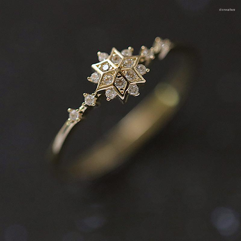 

Wedding Rings Fashion Flower For Women 18k Gold Plated Jewelry Girls Engagement Ring Band Accessories Wholesale Jewellery